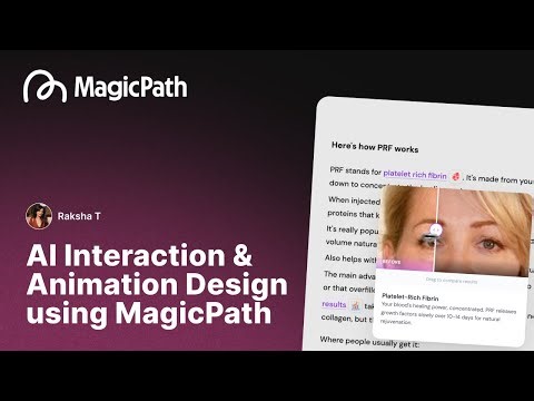 Rapid Prototyping for AI Interaction and Animation Design using MagicPath
