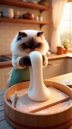Himalayan Cat Opens Mochi Kneadery, Obviously