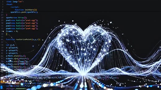 Python心海流光 用Python代码编织一片星海，让爱意在屏幕上流淌成光，心海流光，每一束粒子都是写给你的浪漫
