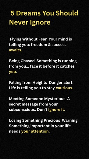 5 Dreams You Should Never Ignore | Powerful Dream Meanings | Must Watch #motivation #psycholgyfacts