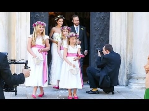 Prinses Amalia bij Huwelijk Juan Zorreguieta & Andrea Wolf.