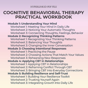 Cognitive Behavioral Therapy Workbook Emotional Awareness Self Reflection