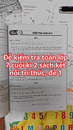 Đề kiểm tra toán lớp 7 cuối kì 2 sách kết nối tri thức, đề 1