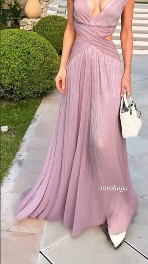 Neck Hollow Slit Maxi Dress