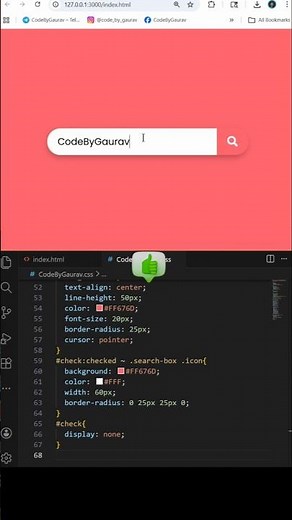 Modern Search Box Design ⚡ #webdevelopment #css #shorts