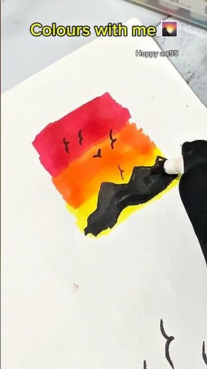 Sunset painting with alcohol marker Colours #shorts #art