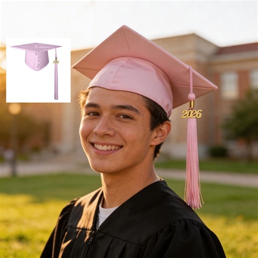 Pink Adult Graduation Hat with Tassel Year Kids and High School College for Adults Class of 2026 Decorations Graduation Gifts