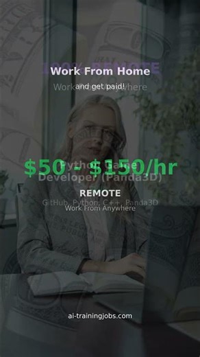 Get Paid $50 - $150/hr to Train AI From Home | Python Game Developer (Panda3D) | Remote $50 - $150/h