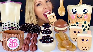 527K views · 11K reactions | ASMR COFFEE BEAN COOKIES, MILK TEA CAKE,...