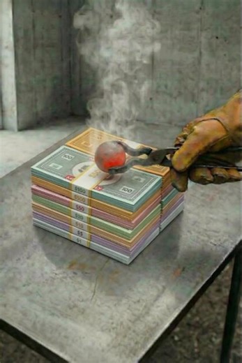 What if you put a hot ball on the money from the game Monopoly? #experiment #SHORTS #funny