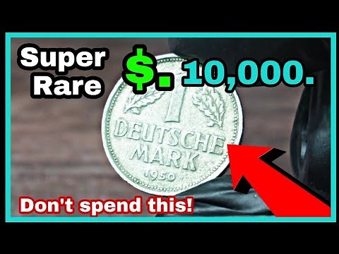 German 1 Deutsche mark 1950 coin value at heritage auction//One Deutsch mark worth money!