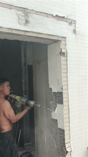 Chiseling tiles off the wall by hand, Carefully prying tiles with a flat chisel #walldecor #wall