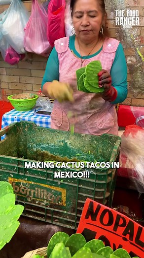 22M views · 215K reactions | Making cactus tacos in Mexico! | The Food Ranger | Facebook