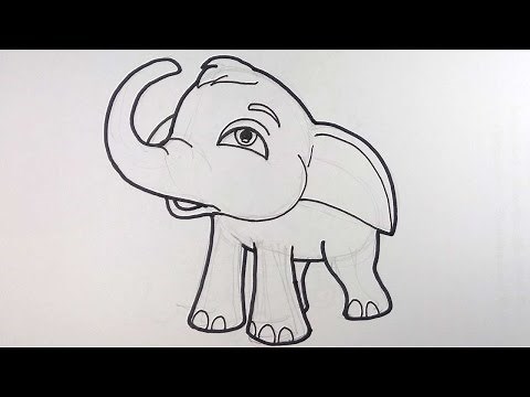 สอนวาดการ์ตูนช้าง ก้านกล้วย | วาดการ์ตูนง่ายๆ สำหรับเด็กและผู้เริ่มต้น