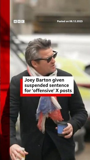 Joey Barton given suspended prison sentences. #JoeyBarton #BBCNews