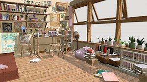 Study Room - 3D model by Clarie (@clxddd)