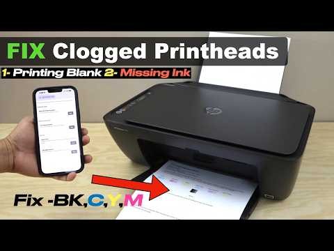 HP DeskJet 2952 Clogged Printheads, Printing Blank, Missing ink- Fix Black & colour Ink Cartridges !