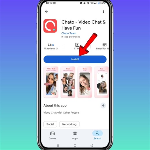 How To Install Chato Video Chat App On Android #chato #shorts
