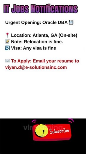 Oracle DBA Job in Atlanta, GA Oct 4, 2025