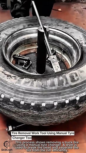 Tire Removal Work Tool Using Manual Tyre Changer Tool #worktool