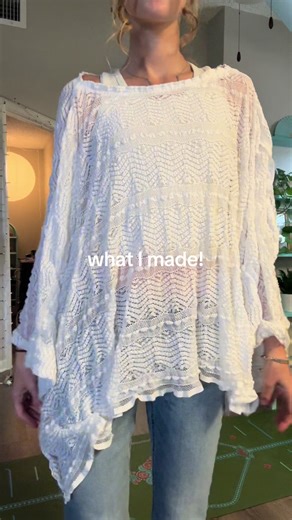 DIY Poncho from Thrifted Fabric | Sewing Project