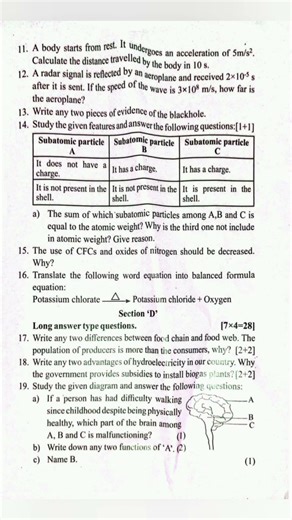 Latest class-9 science and technology question paper for practice for exam#exam #practice #subscribe