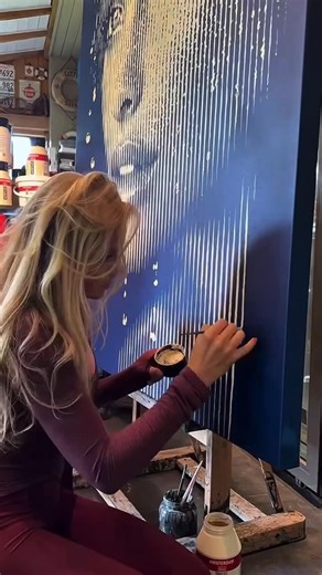 Plogix Gallery on Instagram: "“Ocean Within” by @montana_engels 65 x 50 in | 170 x 130 cm Mixed Media on Canvas Represented by @contemporaryart_galleryusa Featured at Miami Art Week | Dec 1–7 Ocean Within is a striking meditation on resilience and emotion, brought to life through Montana Engels’ signature hand-painted stripe technique — a visual language she has spent years refining. Layer by layer, her lines create an immersive depth where light, texture, and energy converge. Every droplet on t