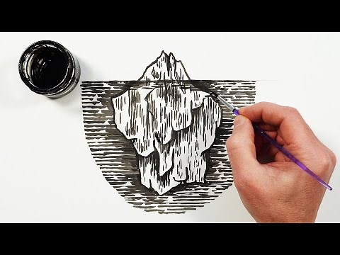 How to Draw an Iceberg | Ink Painting and Drawing Tutorial