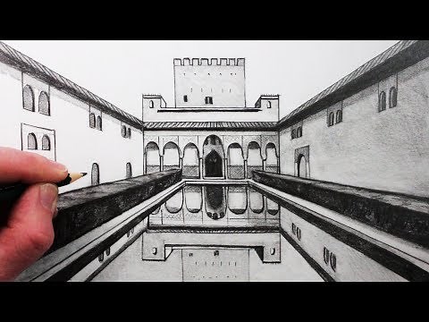 How to Draw 1-Point Perspective: The Alhambra Palace