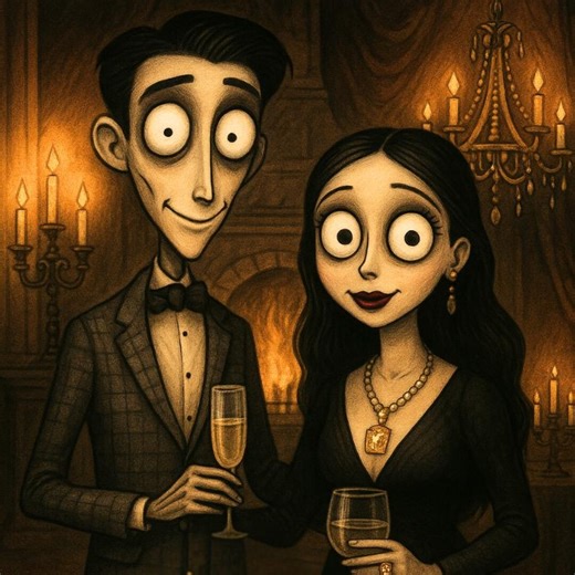 Tim Burton Style Custom Portrait: Gothic Style Portrait, Custom Gothic Gift, Halloween Portrait, (digital Download) - Etsy