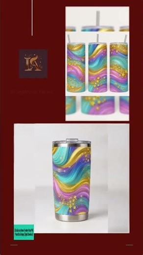 20oz Galaxy Waves Tumbler Wrap PNG | Pastel Star Design (Digital Download)