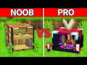 Mikey Family & JJ Family - NOOB vs PRO : Inside Block House Build Challenge in Minecraft (Maizen)