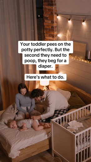 They’ve been peeing on the potty for weeks. No accidents. No resistance. But poop? Completely different story. They hold for hours. They hide behind the couch. They cry and beg for a diaper. Here’s what to do. Number 1: Remove diapers completely. Show your child the empty diaper basket. Say it once, calmly: “There are no more diapers available. Pee and poop go in the potty.” Then move on. No long explanations. No emotional buildup. If they ask for a diaper, you respond the same way every time: “