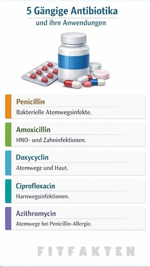 5 gängige Antibiotika und ihre Anwendungen“ ⚠️💊