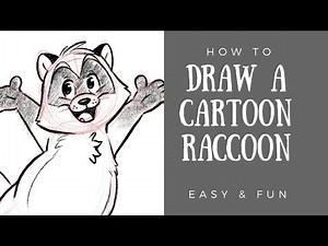 How To Draw A Cute Cartoon Raccoon EASY - Step by Step