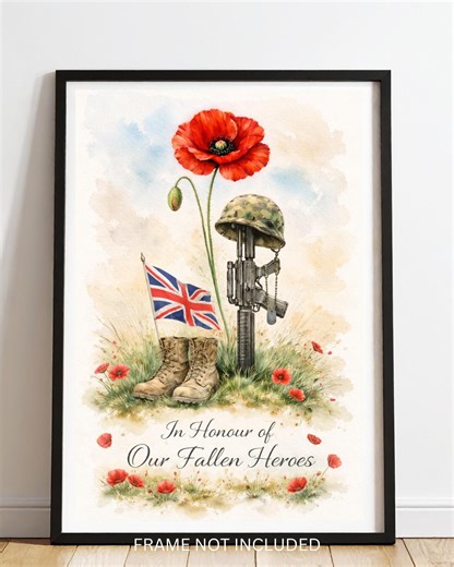 In Honour of Our Fallen Heroes A4 Print | British Remembrance Day Poppy Art Memorial Tribute | A4 Watercolour Wall Art | Veterans Gift - Etsy UK