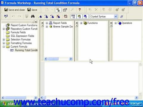 Crystal Reports Tutorial Using Running Totals Business Objects Training Lesson 13.1
