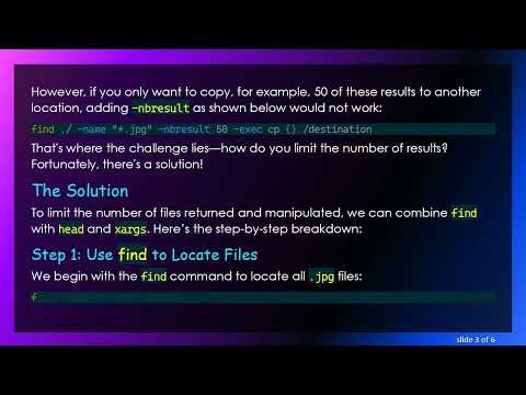 How to Limit the Number of Results from Find Command in Linux