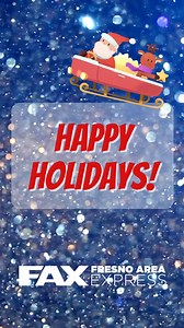 🚎🎄⛄️Wishing our riders, friends, partners, and FAX Family a very happy holidays! REMINDER: December 24th FAX Fixed Route and Handy Ride will be on Sunday Schedule & on December 25th there will be no service. May you and yours find peace and joy wherever you are. | Fresno FAX