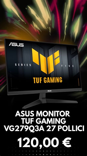 Giaca | Asus Gold Store Campania on Instagram: "🎮✨ Scopri il nuovo monitor da gaming perfetto per performance estreme! ✨🎮 🔥 TUF Gaming VG279Q3A – ASUS TUF Gaming VG279Q3A 📺 27″ Full HD (1920×1080) – Vero 16:9 per gaming e intrattenimento ⚡ Refresh rate 180 Hz + Tempo di risposta 1 ms (GTG) – fluidità e reattività ai massimi livelli 🖥️ Pannello Fast IPS – colori vividi e ampi angoli di visione 🎮 AMD FreeSync Premium & NVIDIA G-SYNC compatible – gameplay senza tearing ✔️ Ideale per FPS, MOBA
