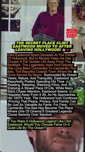 Where Clint Eastwood Disappeared 😲 #clinteastwood #hollywood #legend