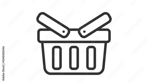 animated shopping basket icon. Perfect for website, digital, online, computer, animation, technology, internet, retail, store, marketing, website, commerce, web, shop, delivery, market, network