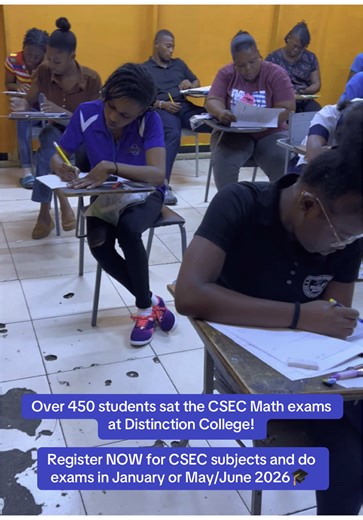 CSEC Math Exams Registration at Distinction College