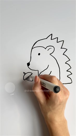 How to draw HEDGEHOG 🦔 #easydrawing #howtodraw #drawingtutorial #drawingartwithme