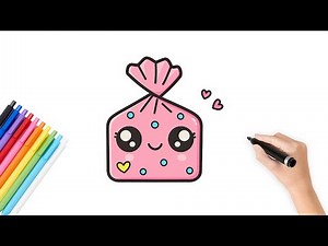 How to Draw a Cute Easy Chocolate Candy Gift Box - Easy Kawaii Drawing Tutorial 🎨
