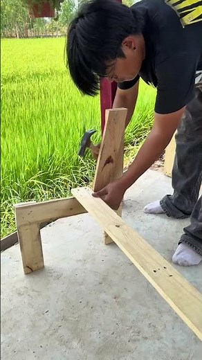 Quick & easy DIY wooden bench build! 🪚✨ Watch till the end. #diy #woodworking #woodworkingproject