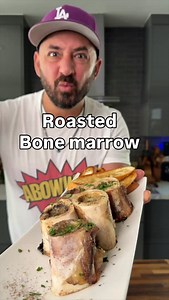 Bone marrow is natures butter!! It’s easily one of my favorite things to eat and it’s such an easy recipe! . Thaw out bones Preheat oven to 400F. Cook for 20-25 min . Hats @crown.minded #chefarazada #bonemarrow #bonemarrowrecipe #naturesbutter #meatbutter | Ara Zada