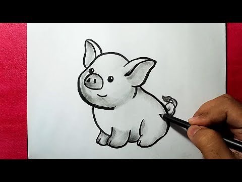 How to Draw a Cute Pig Easy Line Drawing of Pig || YZArts