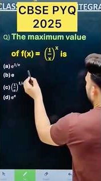 Q) The maximum value of f(x) = (1/x)^x #cbse #maths #cbse2026 #applicationofderivativesclass12