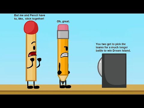 BFDI: What if Match and Pencil Were the Team Captains? (Part 1: BFDI 1-12)